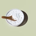 Close up powder bowl plain background. High quality and resolution beautiful photo concept