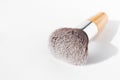 Close-up of powder brush with wooden handle