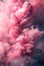 A close-up of a powerful explosion of pink powder. Vertical wallpaper Royalty Free Stock Photo