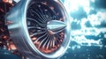 Close-up Of A Powerful Turbofan Jet Engine, Showcasing Aircraft Engineering And Innovation. Royalty Free Stock Photo