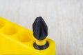 Close-up of a Pozidriv type screwdriver bit Royalty Free Stock Photo