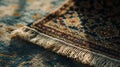 Close-Up of a Prayer Rug With Worn Edges. Symbolizing the Dedication and Commitment