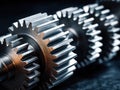 Close-up of precision metal gears for mechanical technology Royalty Free Stock Photo