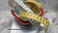 Precision scales, heart plated plates and tape measure