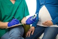 Close-up of a pregnant woman having her glucose che Royalty Free Stock Photo