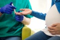 Close-up of a pregnant woman having her glucose checked Royalty Free Stock Photo