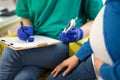 Close-up of a pregnant woman having her glucose checked Royalty Free Stock Photo