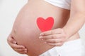 Close Up Of Pregnant Woman Holding Heart Shape Royalty Free Stock Photo