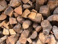 Close up of prepared firewood