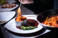 Close up of preparing tomato sauce for lunch Royalty Free Stock Photo