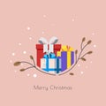 Close up of Presents with leafs - Vector illustration