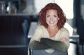 Close-up of a pretty woman smiling Royalty Free Stock Photo