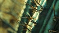 Close-Up of a Prickly Cactus Stem with Sharp Spines Royalty Free Stock Photo