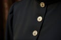 close-up of priest collar button detail Royalty Free Stock Photo