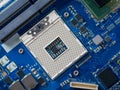 Close up of a printed blue computer circuit board Royalty Free Stock Photo