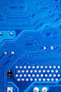 Close-up of a printed blue computer circuit board Royalty Free Stock Photo