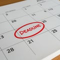 Close-up of a printed calendar page showing a month with numbered days