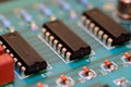 Close up printed circuit board with components Royalty Free Stock Photo