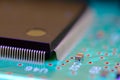 Close up printed circuit board with components Royalty Free Stock Photo