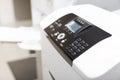 Close up of printer or photocopier control panel, selective focus Royalty Free Stock Photo