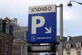 Sign indicating private parking open in France