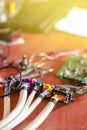 Close-Up of Probes and Service Connector Terminals in Laboratory During Testing of Printed Circuit Board