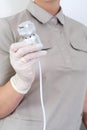 Aesthetician with Cryotherapy Nozzle in Clinical Setting Royalty Free Stock Photo