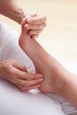 Close up of professional foot massage Royalty Free Stock Photo