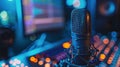 Close-Up of Professional Microphone in Recording Studio Royalty Free Stock Photo