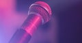 Close up of a professional vocal wire microphone on a microphone stand Royalty Free Stock Photo