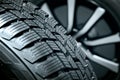 Close up profile modern car tyres Royalty Free Stock Photo