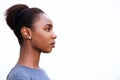 Close up profile of beautiful young african american woman Royalty Free Stock Photo