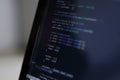 Close-Up of Programming Code on a Computer Screen Royalty Free Stock Photo