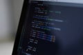 Close-Up of Programming Code on a Computer Screen Royalty Free Stock Photo