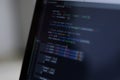 Close-Up of Programming Code on a Computer Screen Royalty Free Stock Photo