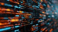Close up of programming code on a laptop screen with blurred background. AIG53F.