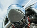 Close up of propeller on American AT-6 Texan engine Royalty Free Stock Photo