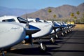 Close up of the propellers of small airplanes parked on the flight line of OAA..(15/06/2014 - Mesa, USA