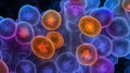 Close-up of Prostate Cancer Cells Multiplying Under Dramatic Lighting Royalty Free Stock Photo