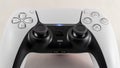 Close up ps5 dual sense controller from Sony with adaptive triggers for Play Station 5