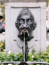 Close-up of public water fountain in Lausanne, Switzerland. Royalty Free Stock Photo