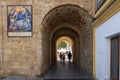 Close-up of the \'Puerta de la Villa\', ancient entrance to the city of Rota