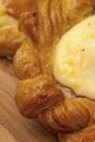 Close up of puff pastry cheese danish with vanilla custard Royalty Free Stock Photo