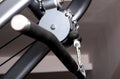 Close up pulley of gym equipment with handle Royalty Free Stock Photo