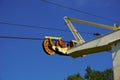 Close-up of pulleys, cable mechanic system of chair liftski chair tower station. The location is Sliven/Bulgaria.