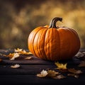 Close up of pumpkin retro vintage photorealistic picture, created with generative AI technology