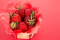 Close up of a punnet of strawberries