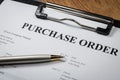 Close up of purchase order Royalty Free Stock Photo