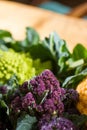 Close up on purple broccoli Royalty Free Stock Photo