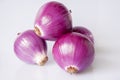 Close-up, purple, onion, white background, vegetables Royalty Free Stock Photo